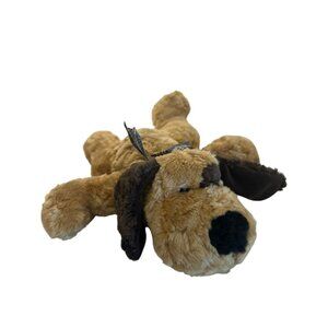 Walmart Plush Brown & Black Beagle Puppy Dog Stuffed Animal With Blue Plaid Bow